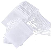 OFNMY 200pcsBolsas de Té Cordón - Bolsas de Te Desechables Bolsas de Filtro para Té de Hojas Sueltas 7 x 9cm (Blanco)